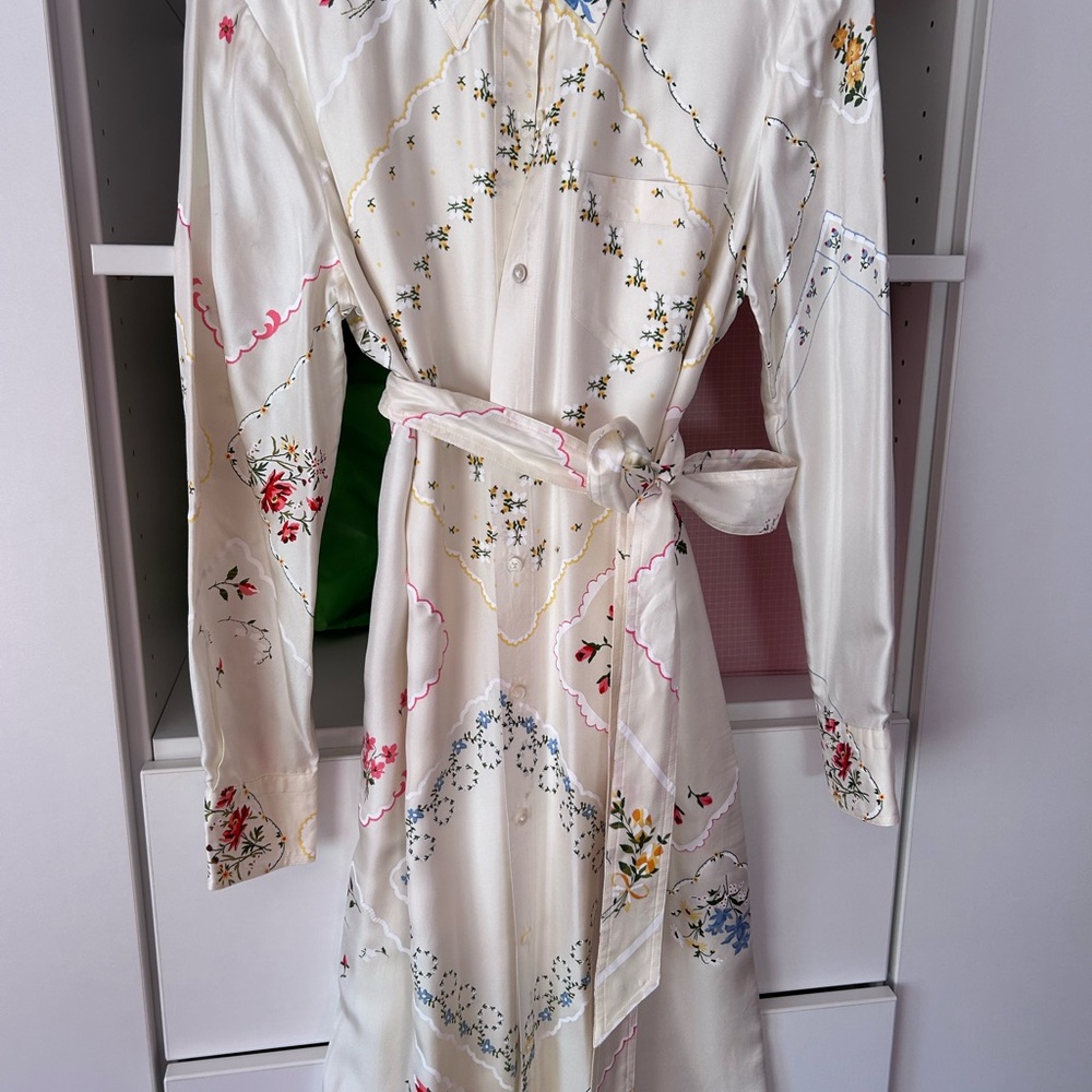 Tory Burch Cream Floral Midi Dress